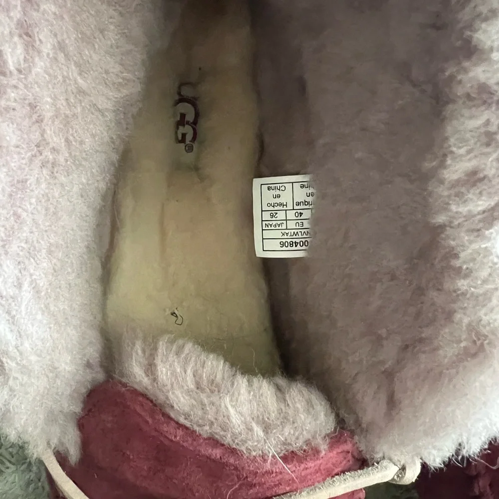 UGG Plush-Lined Women's Suede Moccasin Slippers - Rose Pink/red - Picture 2 of 5